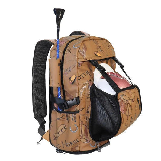 Italian Style Horse Riding Bag, Large Capacity , Waterproof Equestrian Equipment Backpack With Shoe Drawer @ ghoddosh.com 