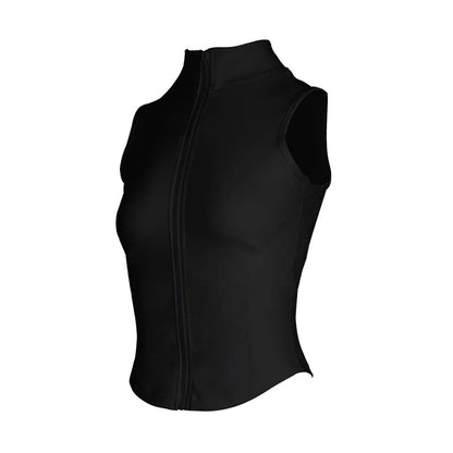 Women's Sleeveless Equestrian Riding T-Shirt – Slim Fit Zip-Up Sports Top for Horseback & Training - ghoddosh.com

