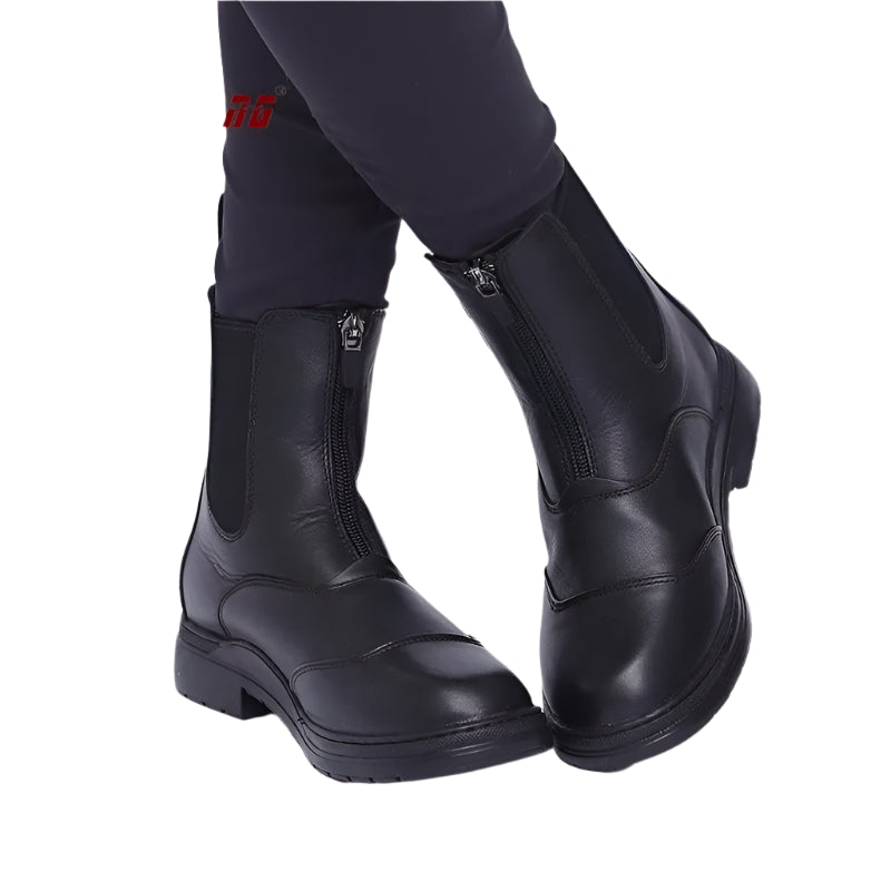 Children Equestrian  Boots , Cowhide Horse Riding Short Ankle Boots - Ghoddosh