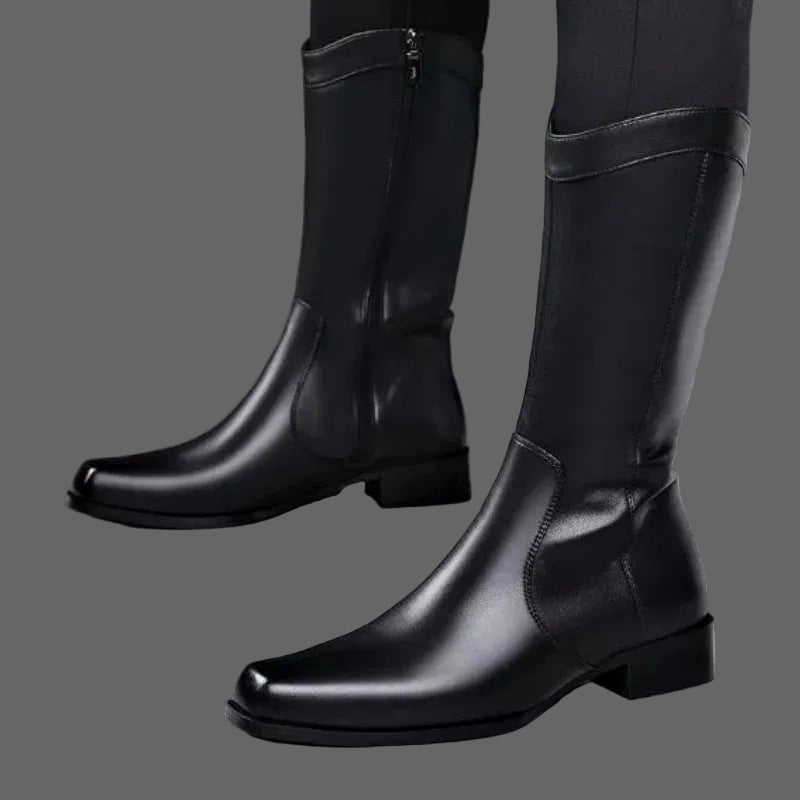 Men's Genuine Leather High Boots – Winter Plush Lining Riding Boots @ ghoddosh.com