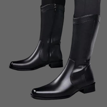Men's Genuine Leather High Boots – Winter Plush Lining Riding Boots @ ghoddosh.com
