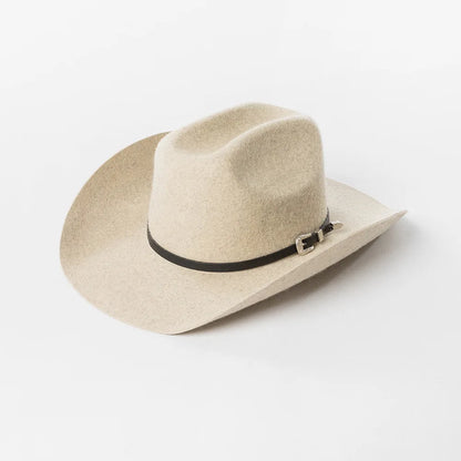 Unisex 100% Wool Cowboy Fedora Hat – Wide Brim Rolled Edge with Belt Buckle @ ghoddosh.com