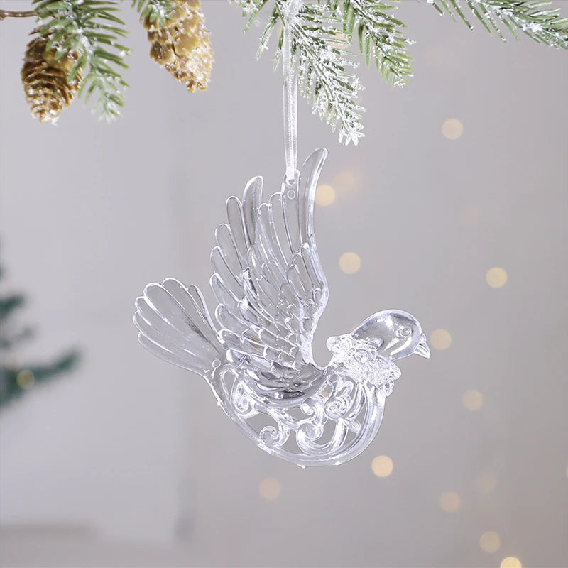 Acrylic Christmas Ornaments Clear Flying Unicorn - Xmas Tree Hanging Pendants  Decorations @ghoddosh.com