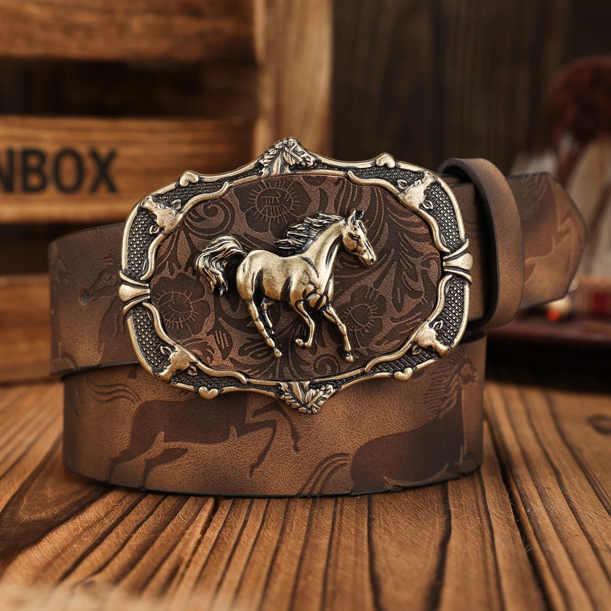 Unisex Vintage Western PU Leather Belt | Retro Denim Casual Waistband @ ghoddosh.com