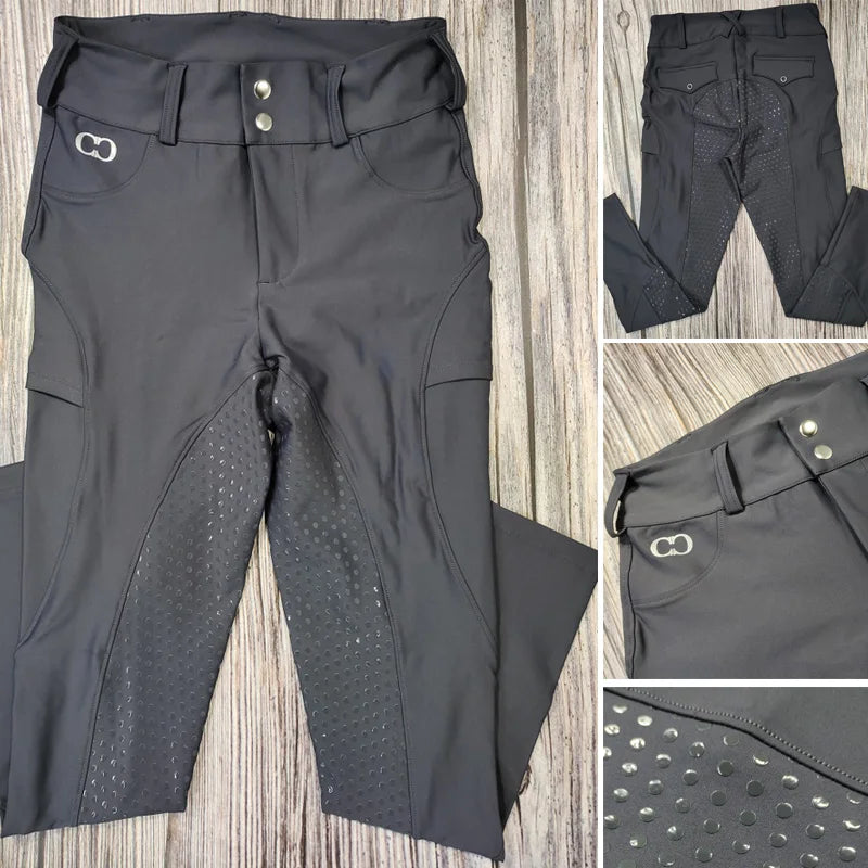 Full Seat Grip Equestrian Breeches with Rider Pocket  /  Women Horse Riding Tights  ghoddosh.com
