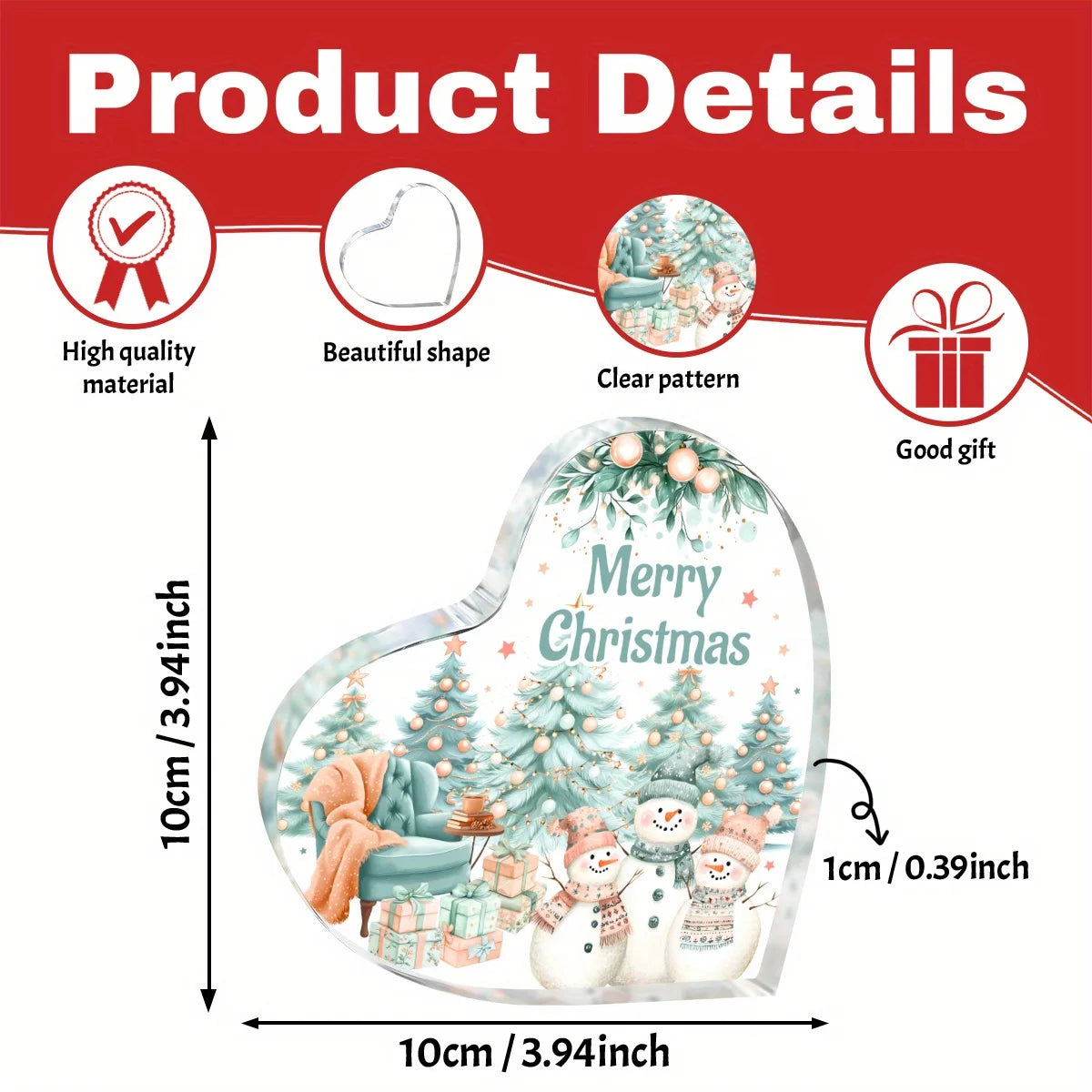 2D  Snowman pine acrylic Christmas decoration plaque, home party decoration ornament @ ghoddosh.com