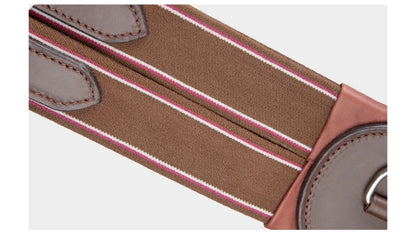 Premium Chocolate Leather Anatomical Girth | Anti-Chafe, Elastic & Padded for Training & Show @ ghoddosh.com