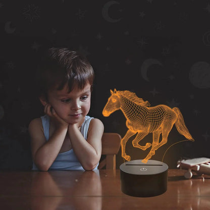 3D Night Light Horse LED Lamp