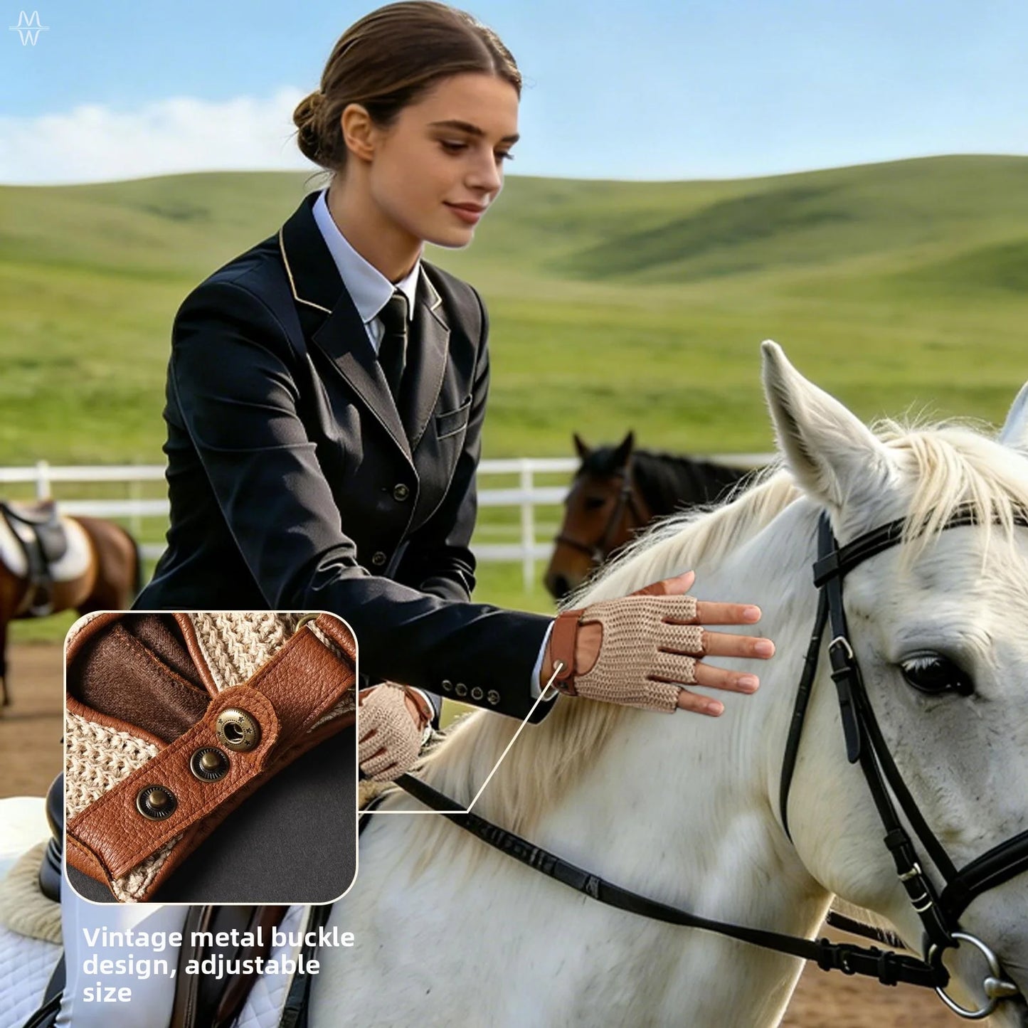 Half Finger Goatskin Riding Gloves | Breathable Anti-Slip Equestrian Mitts for Men & Women @ ghoddosh.com