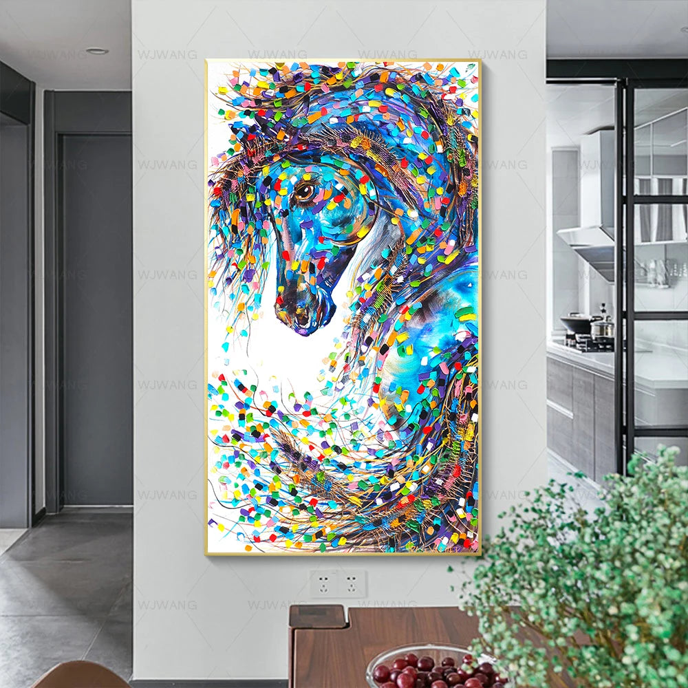 Abstract Art Painting  Horses Canvas Posters Décor