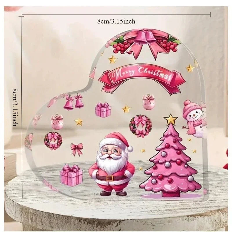 Cute Crystal Clear Heart Shaped Christmas Decorations - Table Desk  Xmas  Gifts @ghoddosh.com