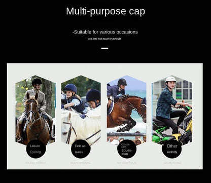 50-61cm UltraLight Adults Children's Equestrian Helmet Adjustable Riding Helmet Knight Hat Removable Brim Horse Equipment