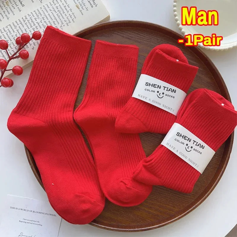 New Year of the Horse Chinese Style  2026 Zodiac Year Red Lucky  Cotton Socks  for Couple Christmas @ghoddosh.com