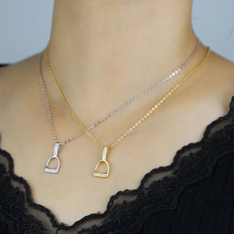 Solid 925 Sterling Silver Horseshoe Necklace @ ghoddosh.com