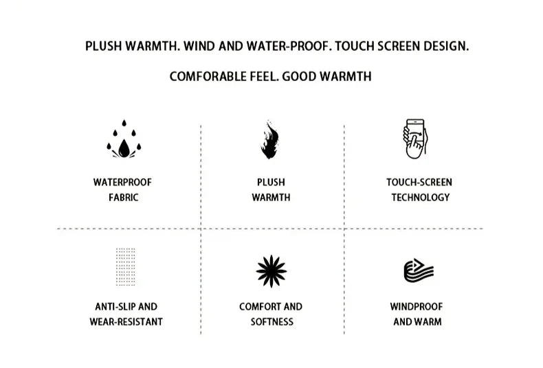 Riding Waterproof  Winter Gloves For Men /  Mobile friendly and sensitive touch screen