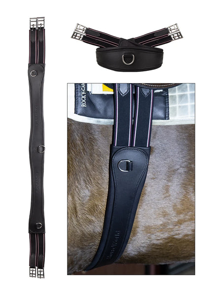 Premium Chocolate Leather Anatomical Girth | Anti-Chafe, Elastic & Padded for Training & Show @ ghoddosh.com