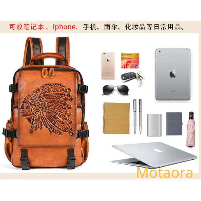 2025 New Handmade Backpack Genuine Leather Cowhide Backpack . Ghoddosh 