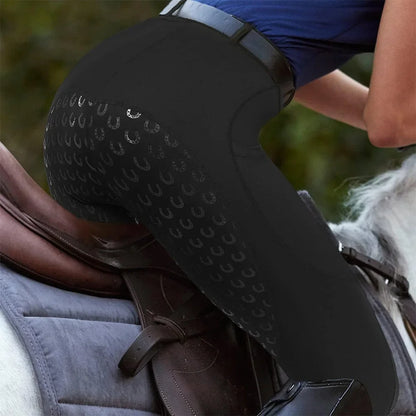 Women’s Full Seat Silicone Equestrian Breeches – Anti-Pilling Riding Tights for Comfort & Grip .Ghoddosh

