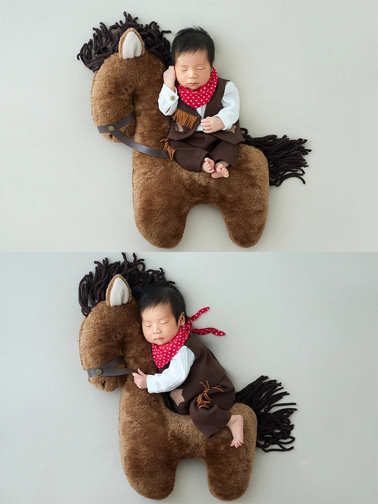 Child sleeping on a plush horse toy  @ ghoddosh.com