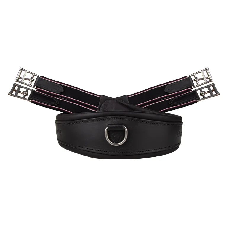 Premium Chocolate Leather Anatomical Girth | Anti-Chafe, Elastic & Padded for Training & Show @ ghoddosh.com