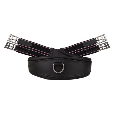 Premium Chocolate Leather Anatomical Girth | Anti-Chafe, Elastic & Padded for Training & Show @ ghoddosh.com