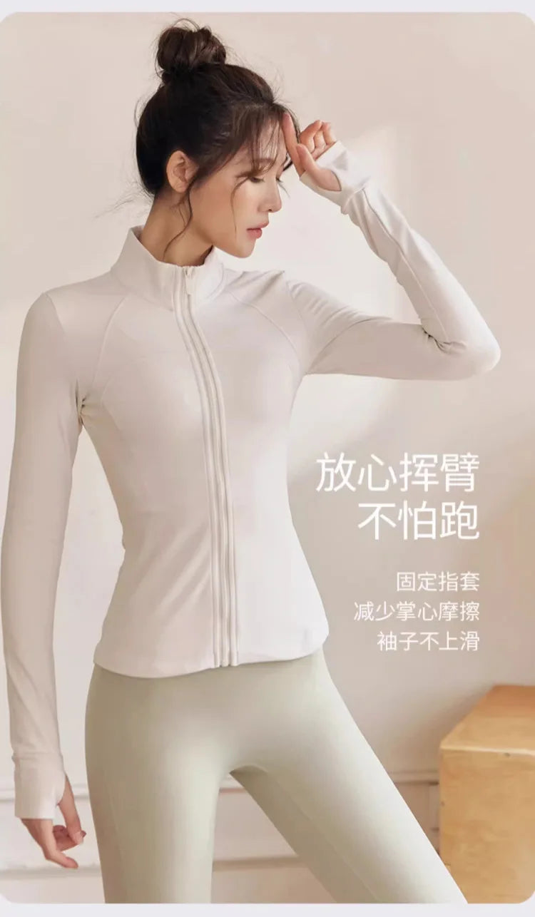 Women  Long Sleeve Quick Dry Sports Jacket  with Thump Hole  @ Ghoddosh.com