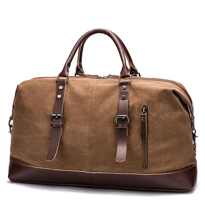 Men PU Leather Outdoor Luggage  Bag Large Capacity Shoulder Equestrian bag . Ghoddosh