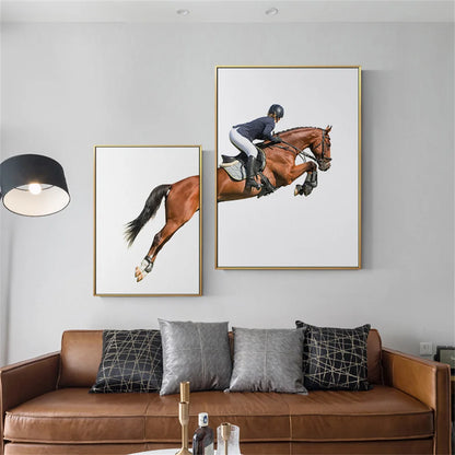 Horse Racing Equestrian Horse  Double Decorative Paintings @ ghoddosh.com