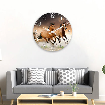 Personalized  Horse Element Wooden Wall Clock