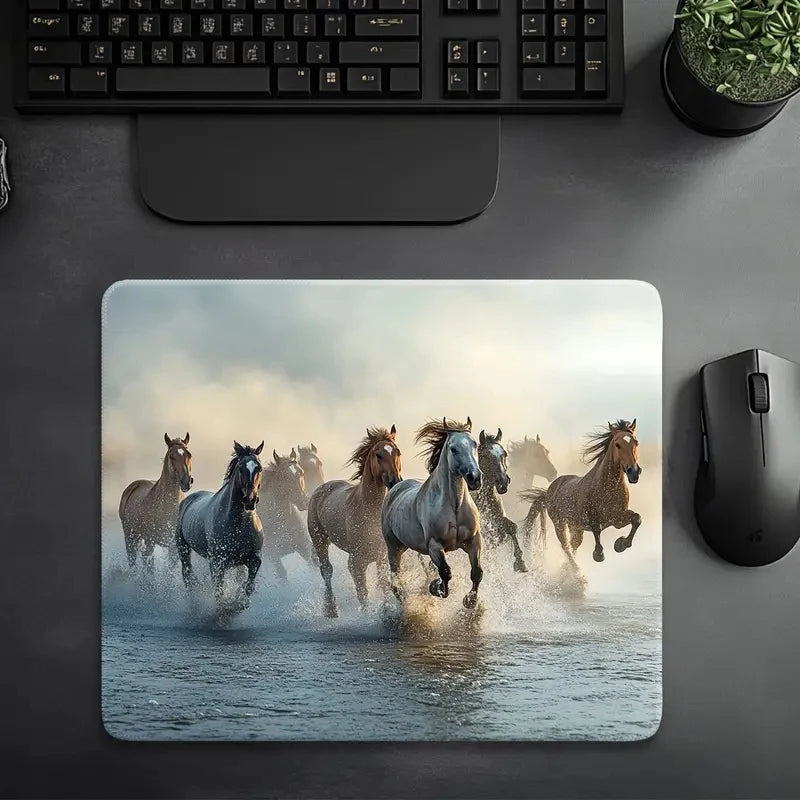 Printed horse pattern  anti-slip rubber computer mousepad @ghoddosh.com