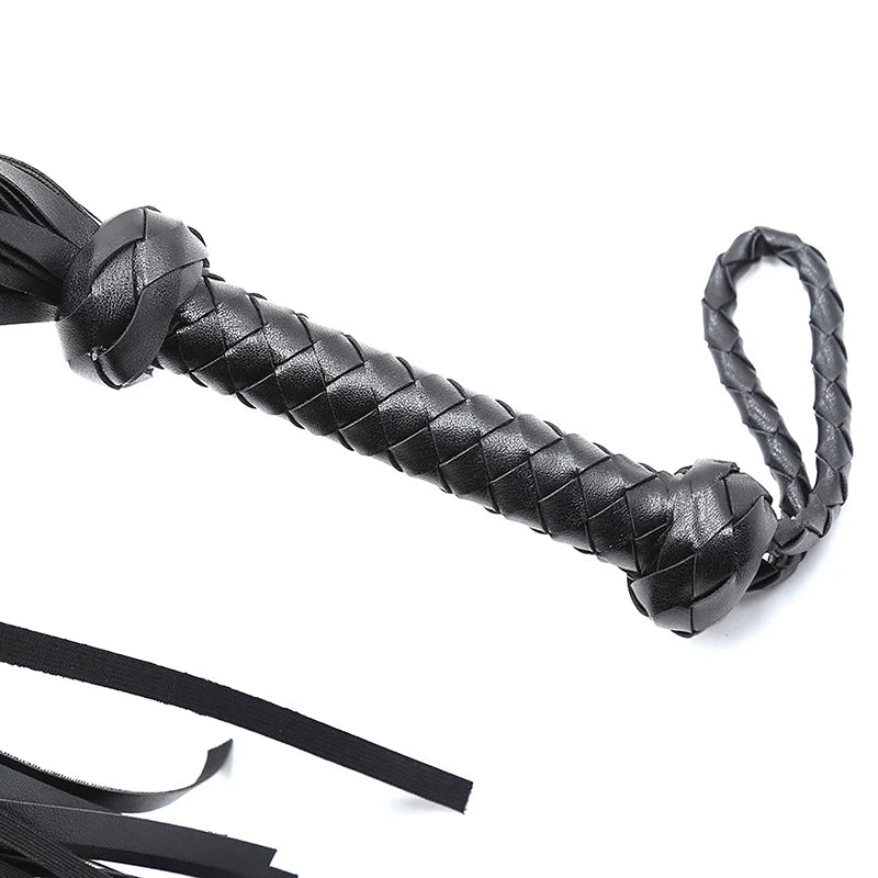 Equestrian Leather Horse Riding Whip With Woven Handle . Ghoddosh 