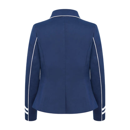 Blue jacket with white accents on a white background @ ghoddosh.com