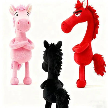2026 New Black Horse Backpack Ornament / Plush Keychain Back Bag Cartoon Décor @ghoddosh.com