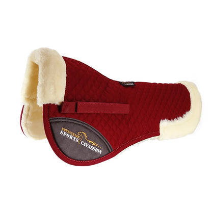 Horse Riding  lined horse back saddle half pad - wine red