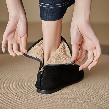 2026 NEW Autumn Women Suede Leather Boots - Round Toe , Low Heel  , Slip-on Chelsea Boots - ghoddosh.com