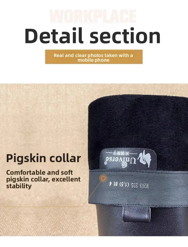 Equestrian Genuine Leather Long Flat Boots - Women's Horse Riding Knee High Boots @ ghoddosh.com