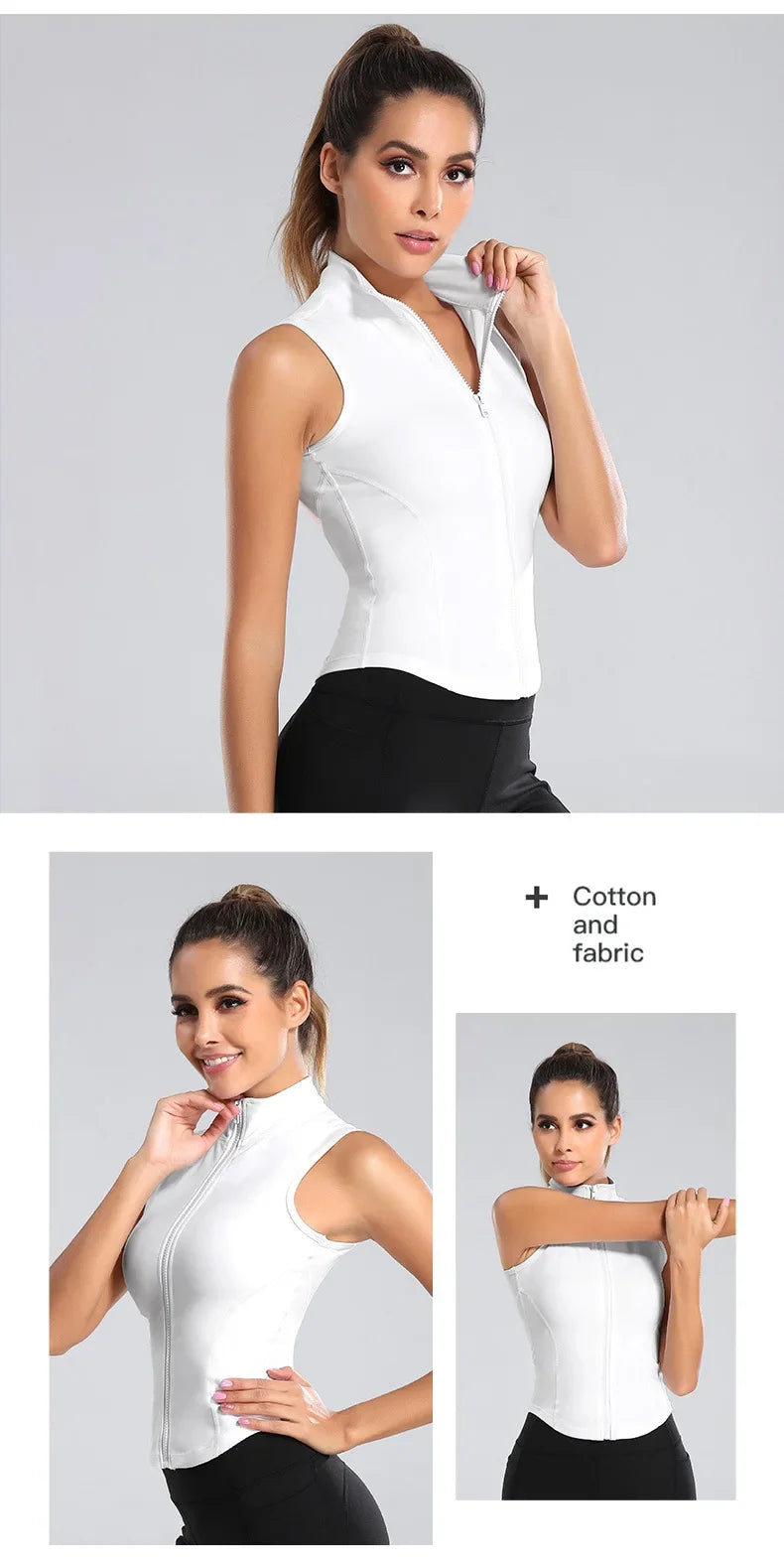 Women's Sleeveless Equestrian Riding T-Shirt – Slim Fit Zip-Up Sports Top for Horseback & Training - ghoddosh.com

