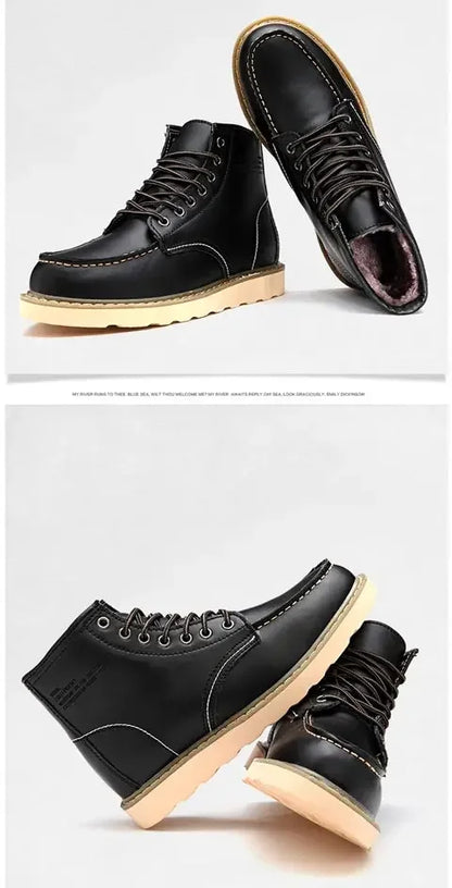 Genuine Leather Men Desert Boots , Men  High Quality Soft Sole  Lace Up Boots - ghoddosh.com