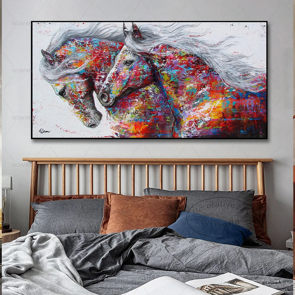 Abstract Art Painting  Horses Canvas Posters Décor