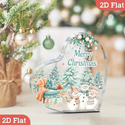 2D  Snowman pine acrylic Christmas decoration plaque, home party decoration ornament @ ghoddosh.com