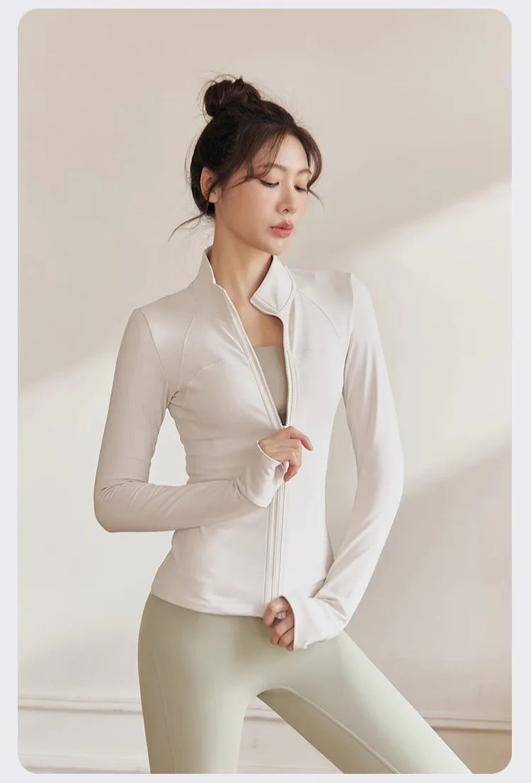 Women  Long Sleeve Quick Dry Sports Jacket  with Thump Hole  @ Ghoddosh.com