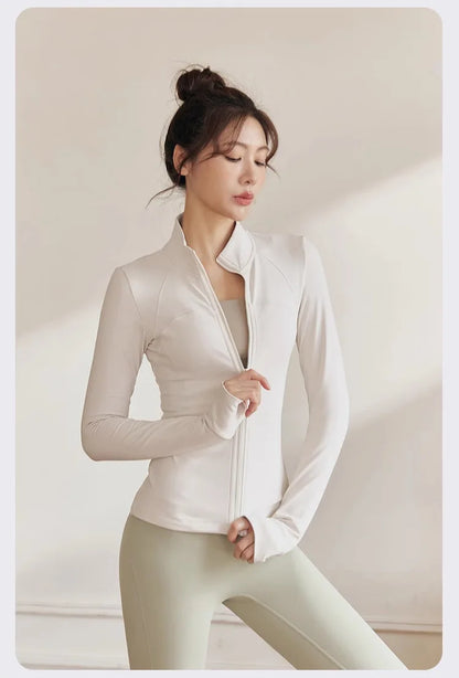 Women  Long Sleeve Quick Dry Sports Jacket  with Thump Hole  @ Ghoddosh.com