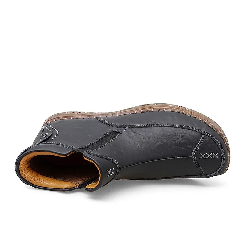 British Style  Comfortable Leather Ankle Boots For Him @ghoddosh.com