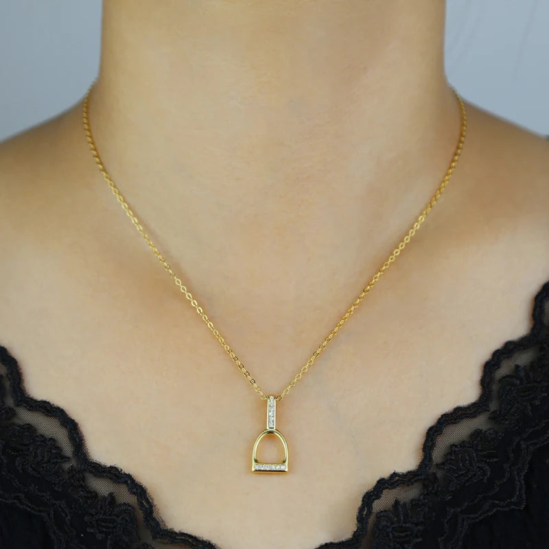 Solid 925 Sterling Silver Horseshoe Necklace @ ghoddosh.com