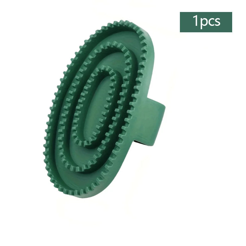 Equestrian Rubber  Cleaning & Massage Brush , Horse  Grooming Durable Detangling Tool @ ghoddosh.com