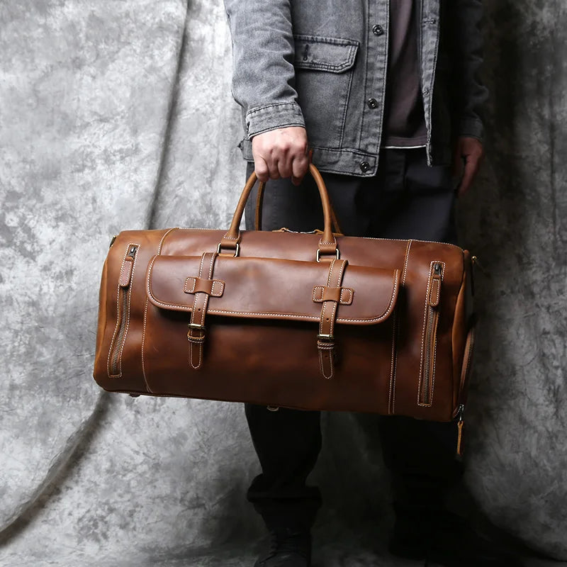 Vintage Genuine Leather Men's Equipment  Bag - Ghoddosh