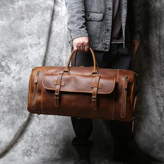 Vintage Genuine Leather Men's Equipment  Bag - Ghoddosh