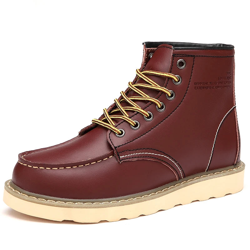 Genuine Leather Men Desert Boots , Men  High Quality Soft Sole  Lace Up Boots - ghoddosh.com