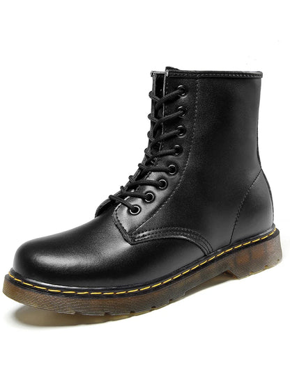 Men Genuine Leather Classic Boots - British Style Riding Short Ankle Boots -ghoddosh.com