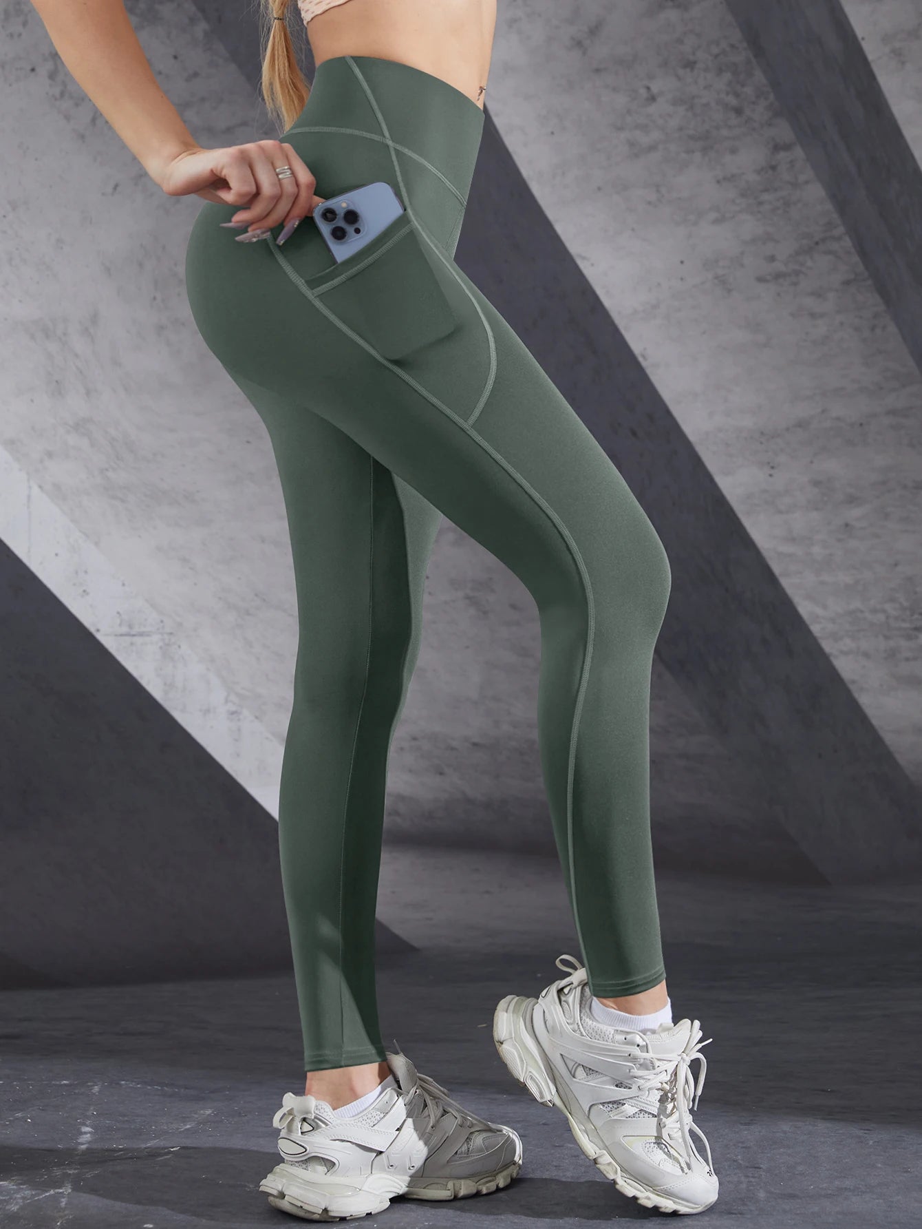 New High Waist Women's Tights With Pockets ,  Push Up  Sportswear Leggings - ghoddosh.com